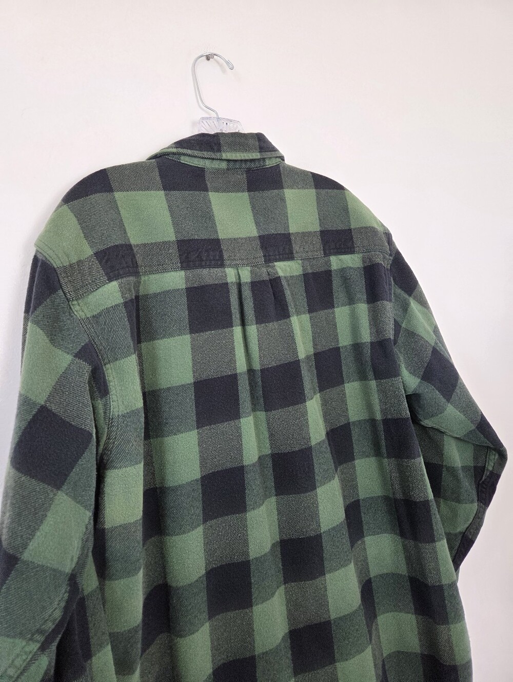 Field & Stream Plaid Flannel Button Up Shirt Men's XL Green Navy Oversized Cabin - Picture 9 of 11